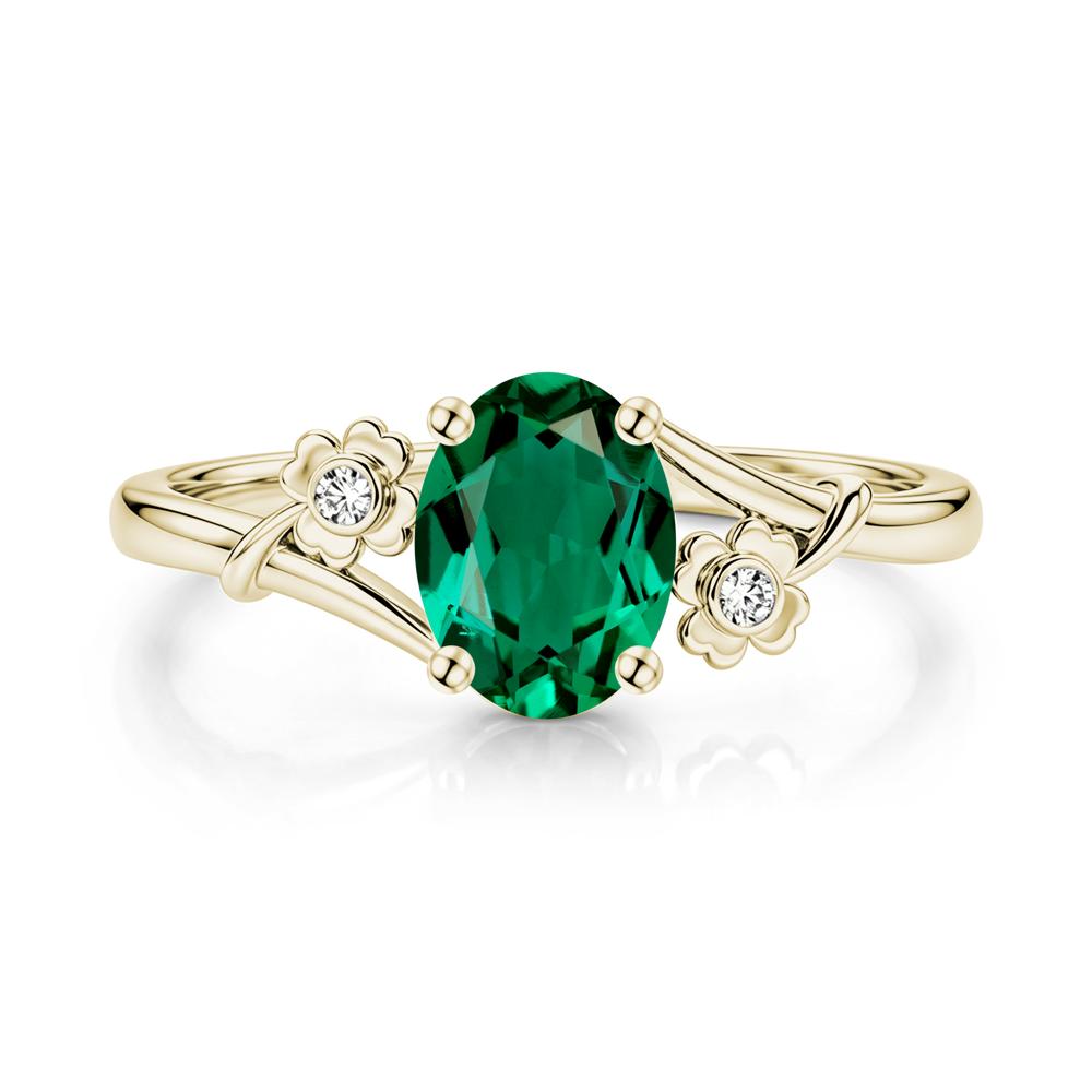 Oval Shaped Diopside Bypass Clover Ring - LUO Jewelry #gemstone_Emerald