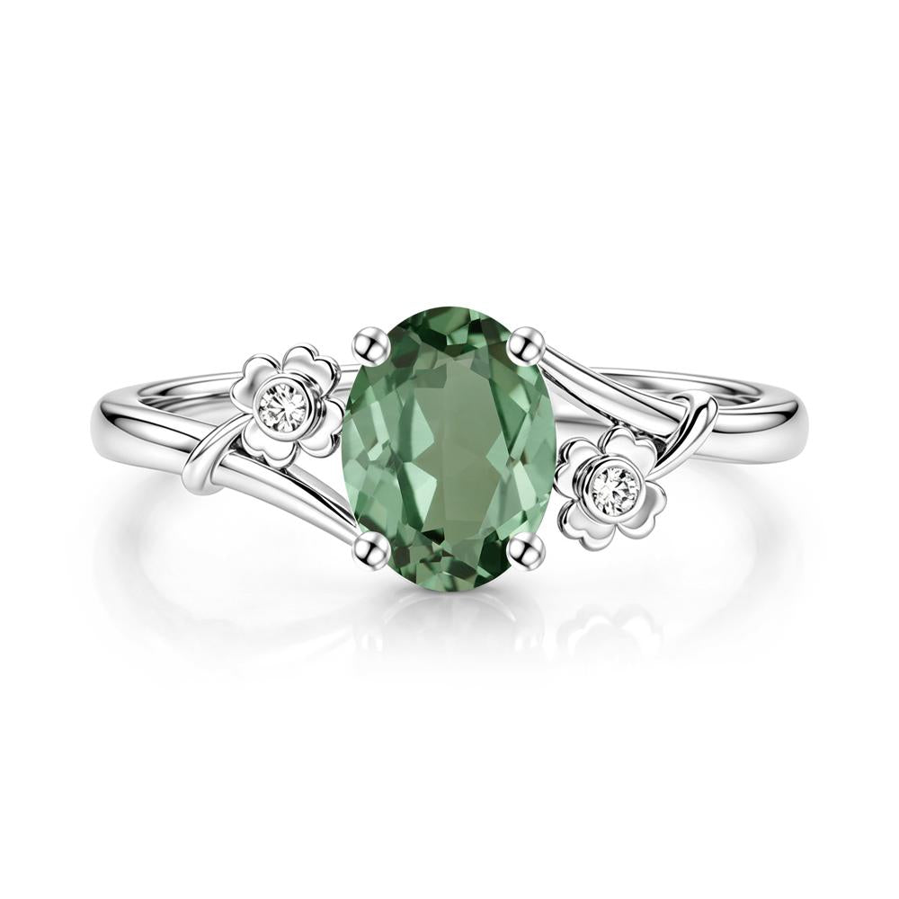 Oval Shaped Diopside Bypass Clover Ring - LUO Jewelry #gemstone_Green Sapphire