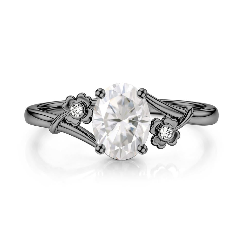 Oval Shaped Diopside Bypass Clover Ring - LUO Jewelry #gemstone_Moissanite