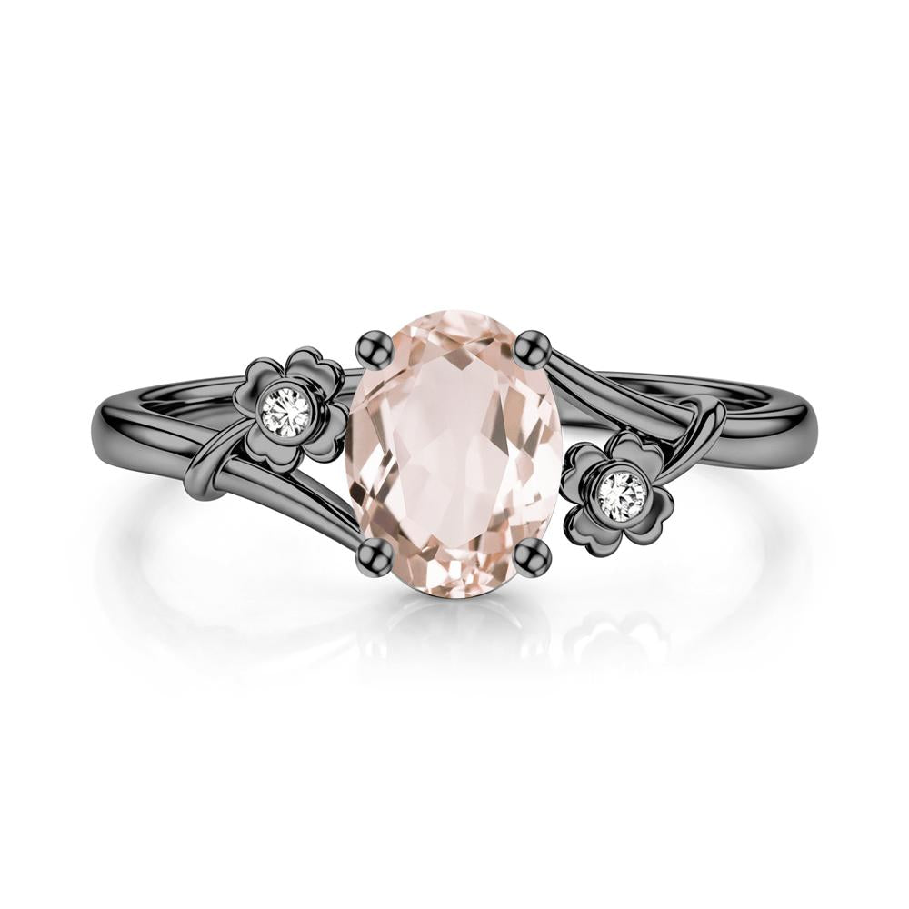 Oval Shaped Diopside Bypass Clover Ring - LUO Jewelry #gemstone_Morganite