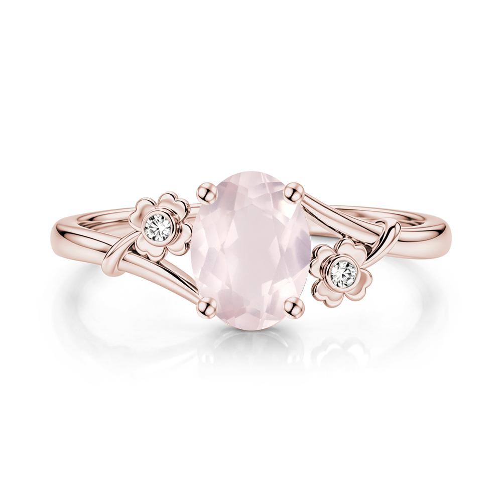 Oval Shaped Diopside Bypass Clover Ring - LUO Jewelry #gemstone_Rose Quartz