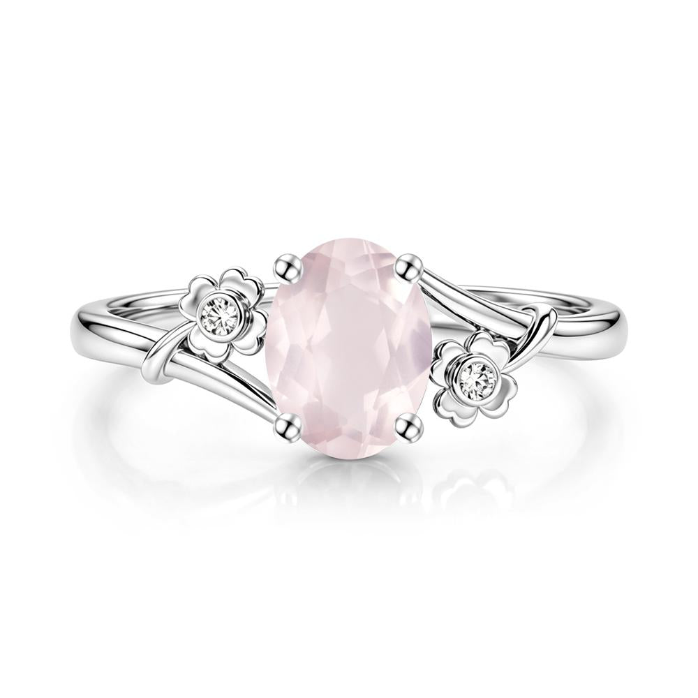 Oval Shaped Diopside Bypass Clover Ring - LUO Jewelry #gemstone_Rose Quartz
