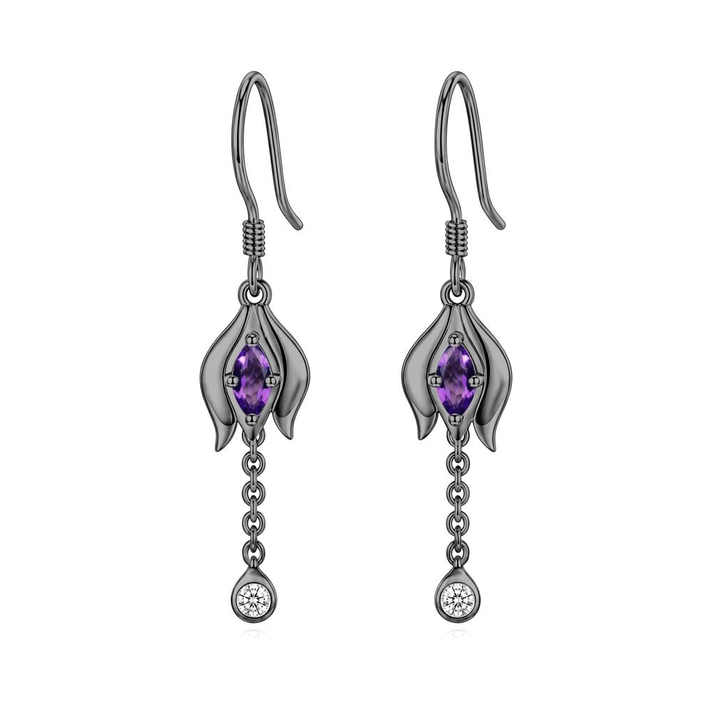 Garnet Tulip Dangle Hook Earrings - LUO Jewelry #gemstone_Amethyst