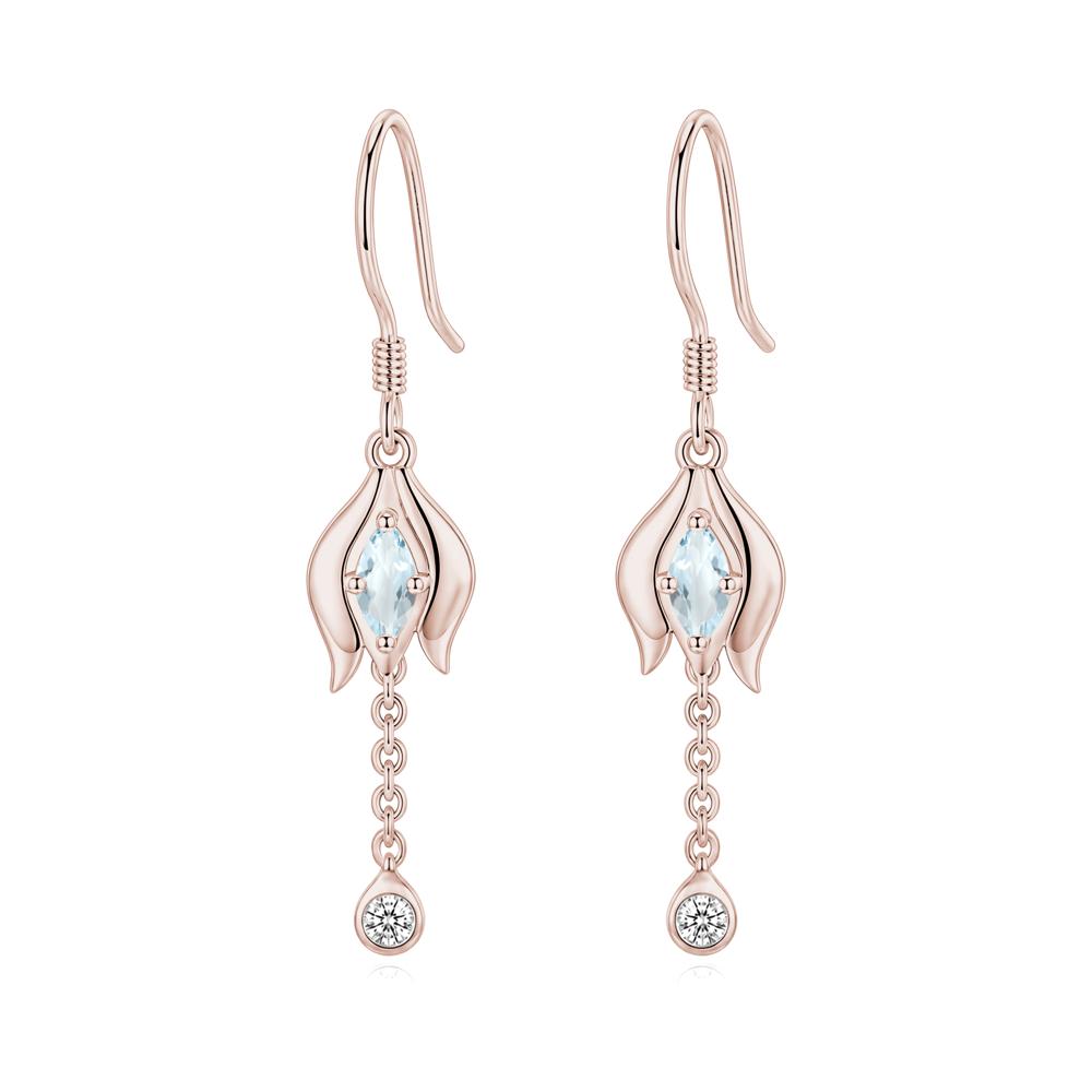Garnet Tulip Dangle Hook Earrings - LUO Jewelry #gemstone_Aquamarine