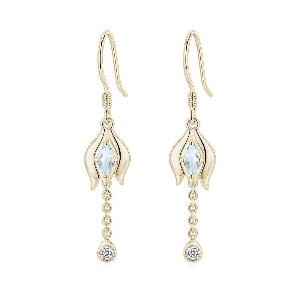 Garnet Tulip Dangle Hook Earrings - LUO Jewelry #gemstone_Aquamarine