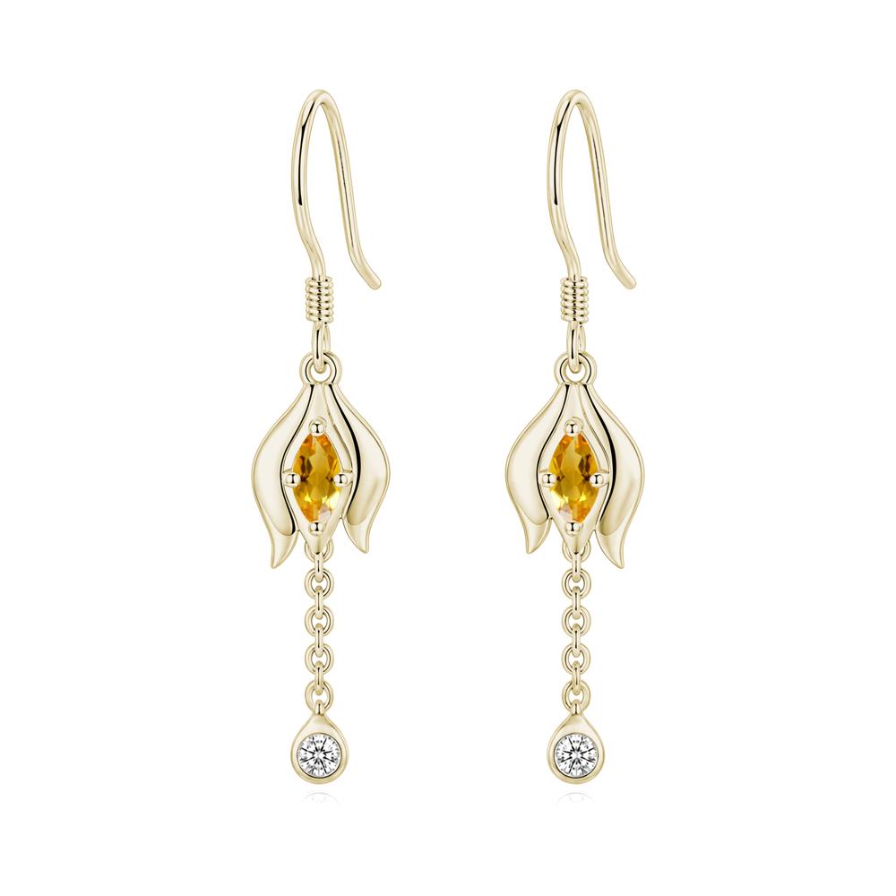 Garnet Tulip Dangle Hook Earrings - LUO Jewelry #gemstone_Citrine
