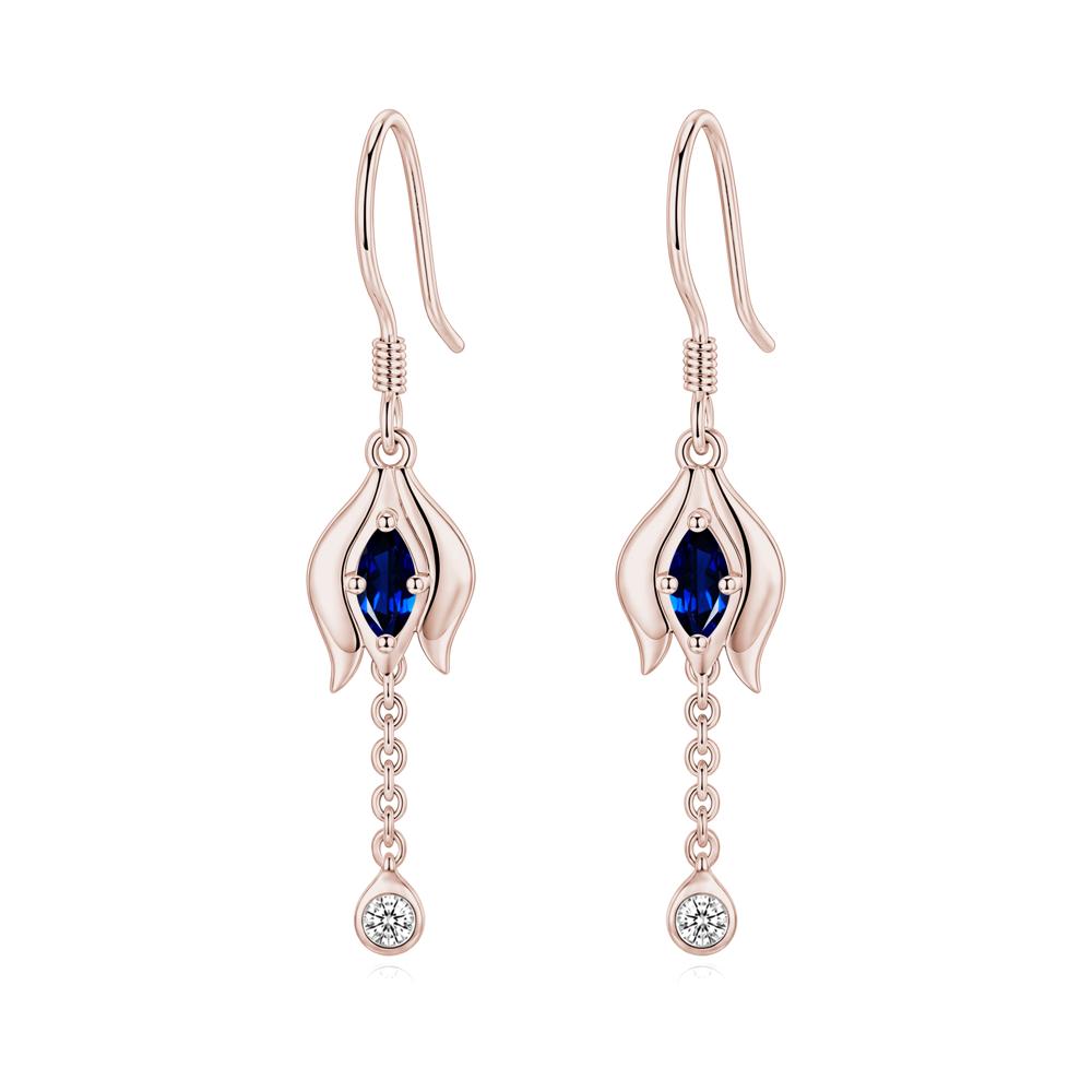 Garnet Tulip Dangle Hook Earrings - LUO Jewelry #gemstone_Sapphire