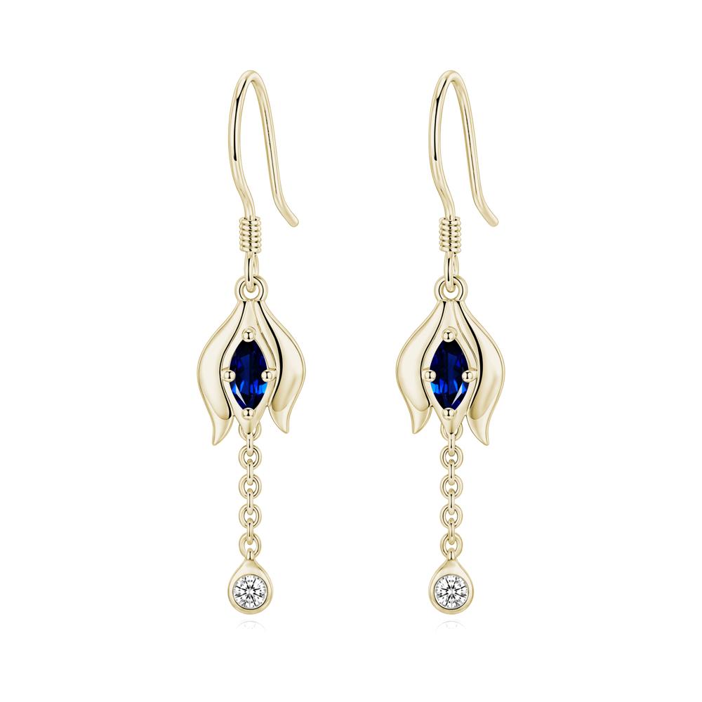Garnet Tulip Dangle Hook Earrings - LUO Jewelry #gemstone_Sapphire