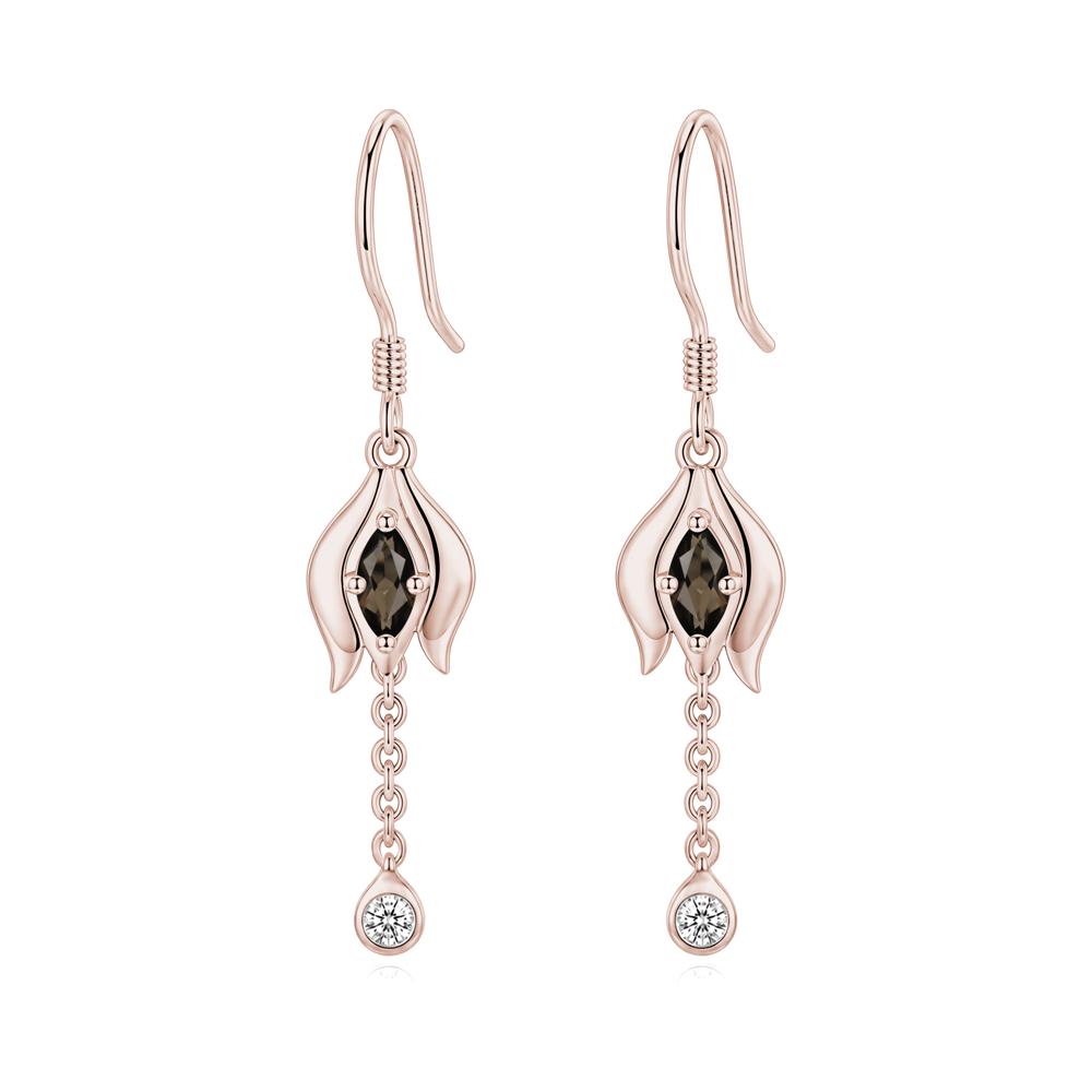 Garnet Tulip Dangle Hook Earrings - LUO Jewelry #gemstone_Smoky Quartz