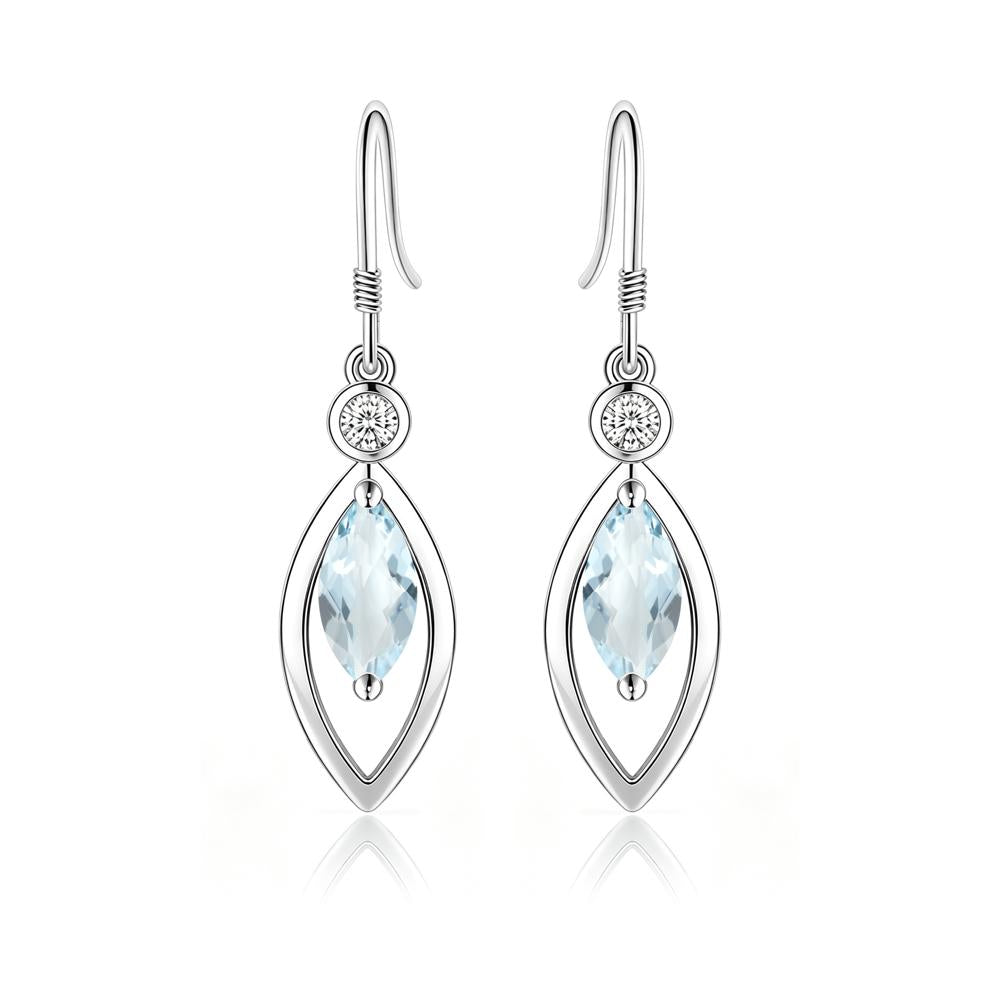 Leaf Inspired Alexandrite Dangle Earrings - LUO Jewelry #gemstone_Aquamarine