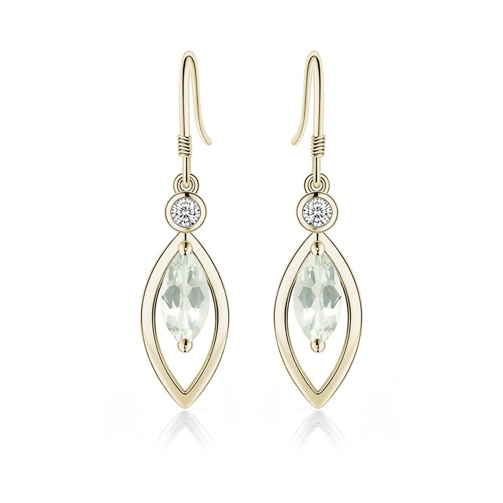 Leaf Inspired Alexandrite Dangle Earrings - LUO Jewelry #gemstone_Green Amethyst