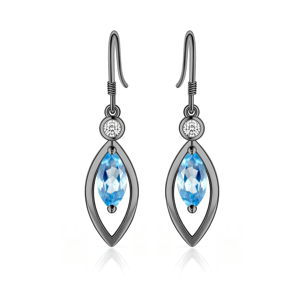 Leaf Inspired Alexandrite Dangle Earrings - LUO Jewelry #gemstone_Swiss Blue Topaz