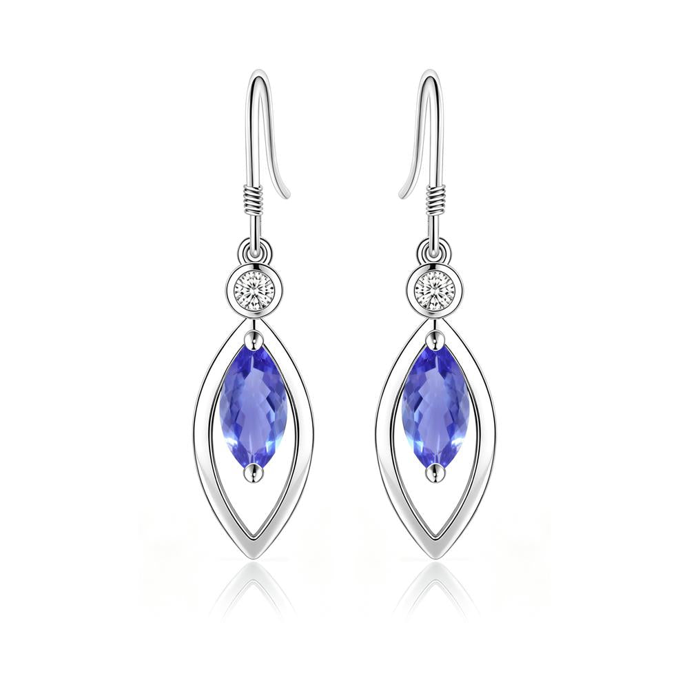 Leaf Inspired Alexandrite Dangle Earrings - LUO Jewelry #gemstone_Tanzanite