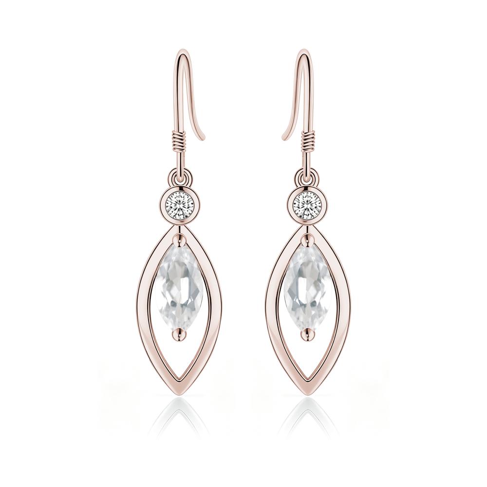Leaf Inspired Alexandrite Dangle Earrings - LUO Jewelry #gemstone_White Topaz