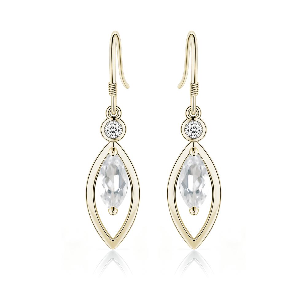 Leaf Inspired Alexandrite Dangle Earrings - LUO Jewelry #gemstone_White Topaz