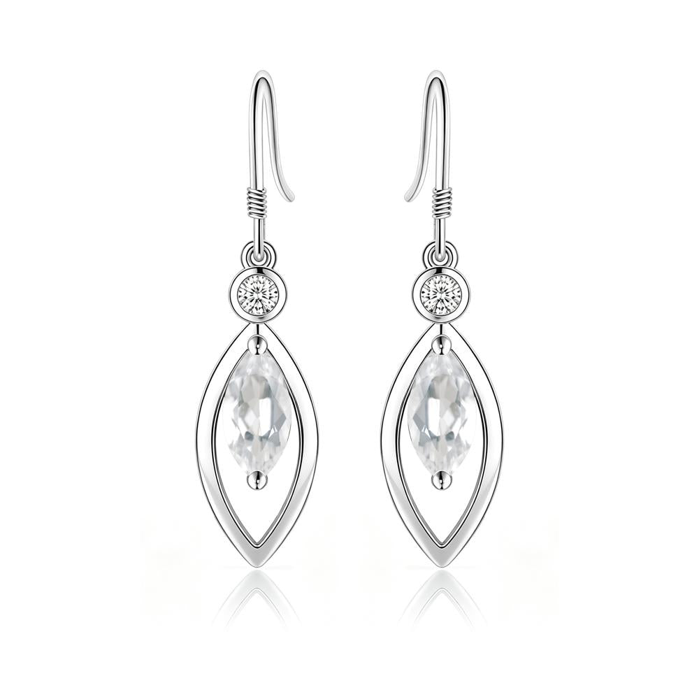 Leaf Inspired Alexandrite Dangle Earrings - LUO Jewelry #gemstone_White Topaz