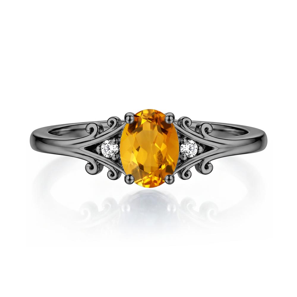 Oval Shaped London Blue Topaz Vine Scroll Ring - LUO Jewelry #gemstone_Citrine