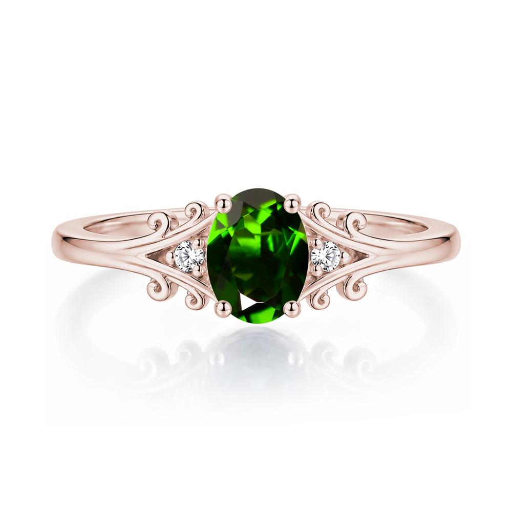 Oval Shaped London Blue Topaz Vine Scroll Ring - LUO Jewelry #gemstone_Diopside