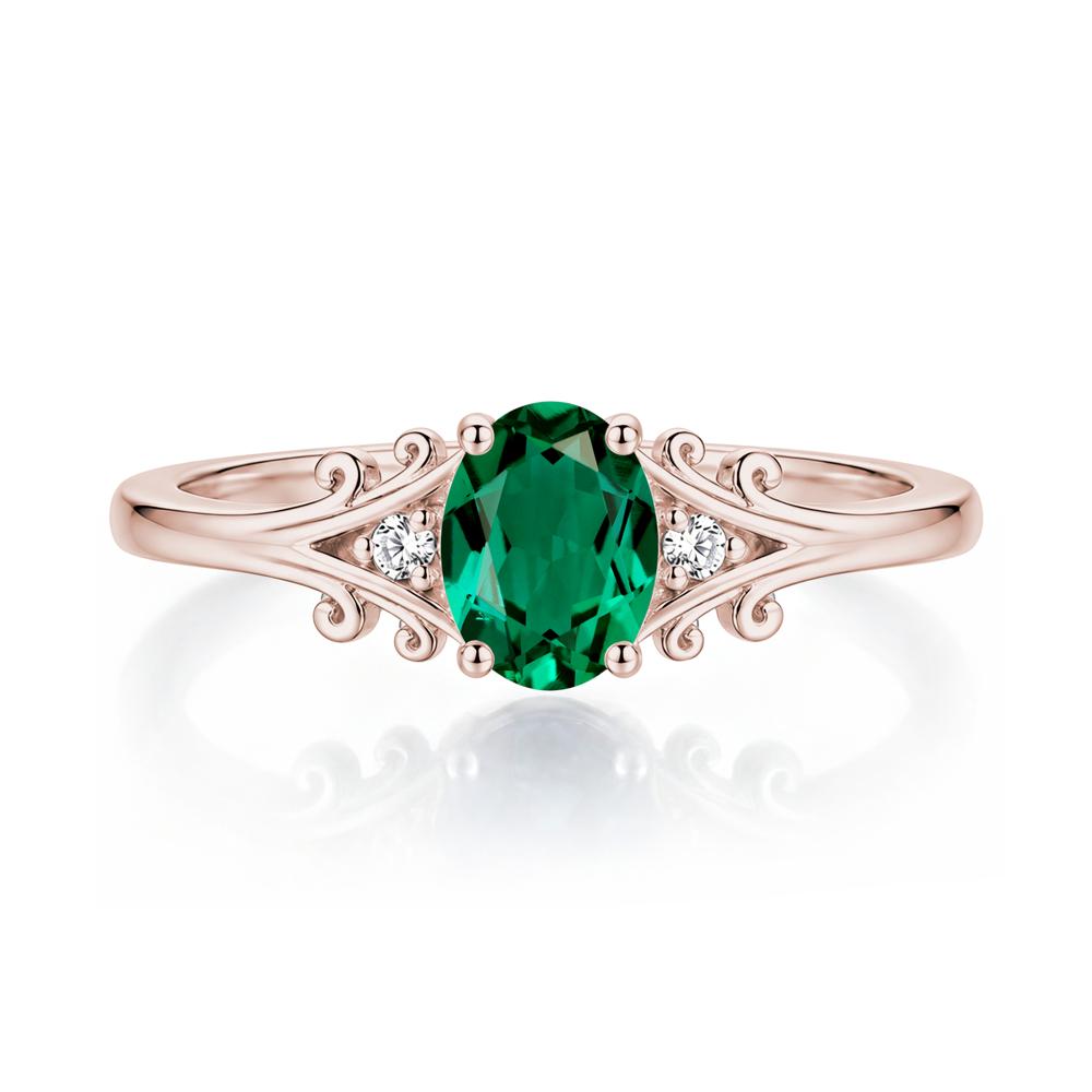 Oval Shaped London Blue Topaz Vine Scroll Ring - LUO Jewelry #gemstone_Emerald