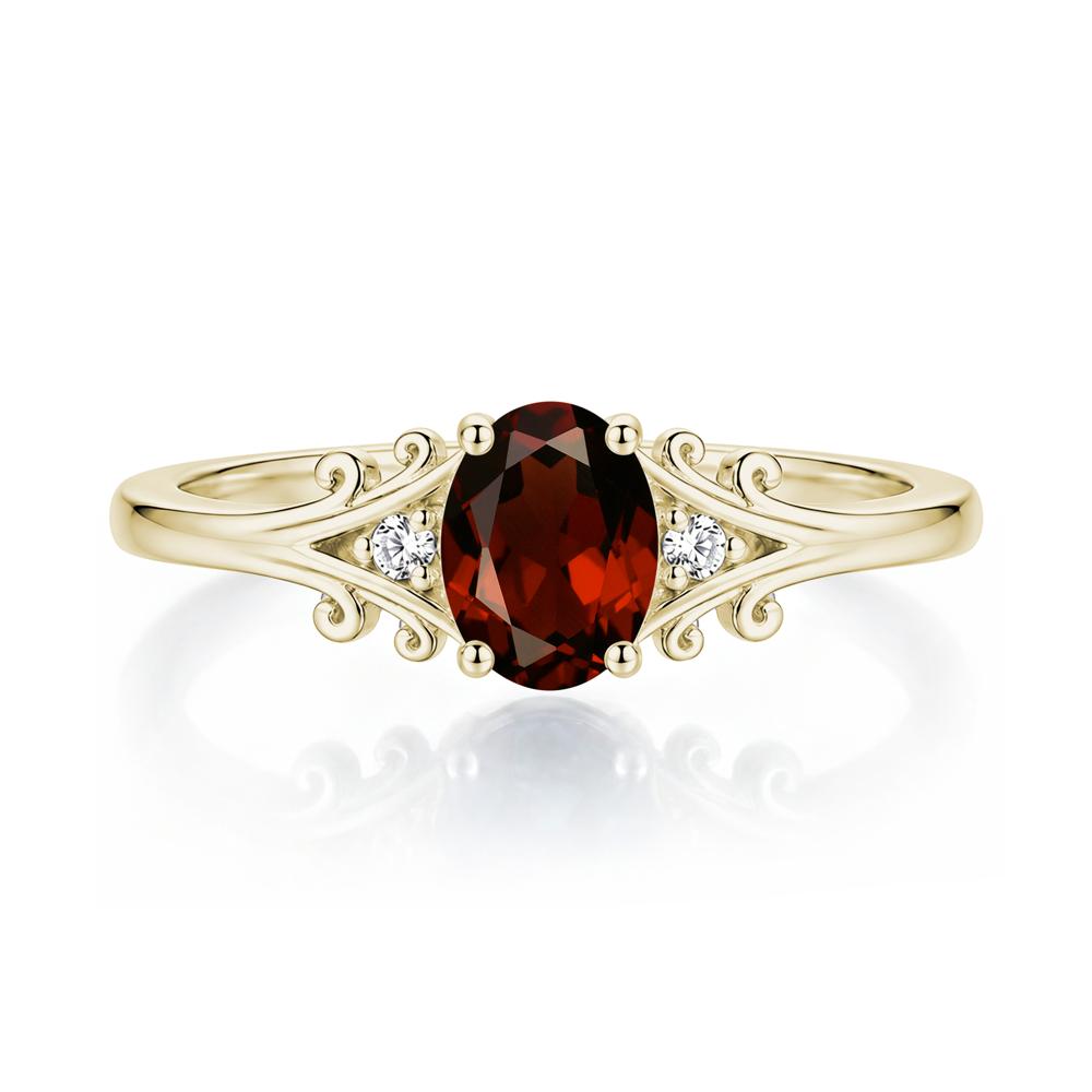 Oval Shaped London Blue Topaz Vine Scroll Ring - LUO Jewelry #gemstone_Garnet