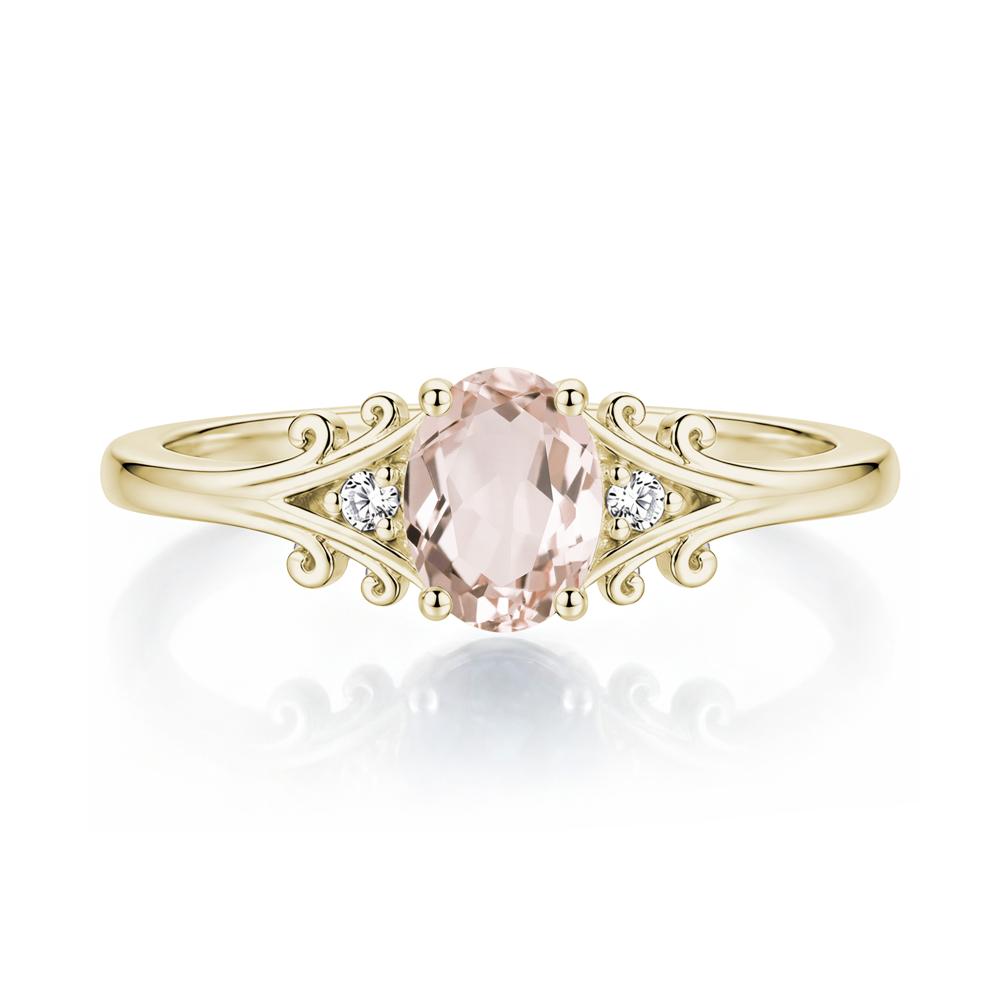 Oval Shaped London Blue Topaz Vine Scroll Ring - LUO Jewelry #gemstone_Morganite