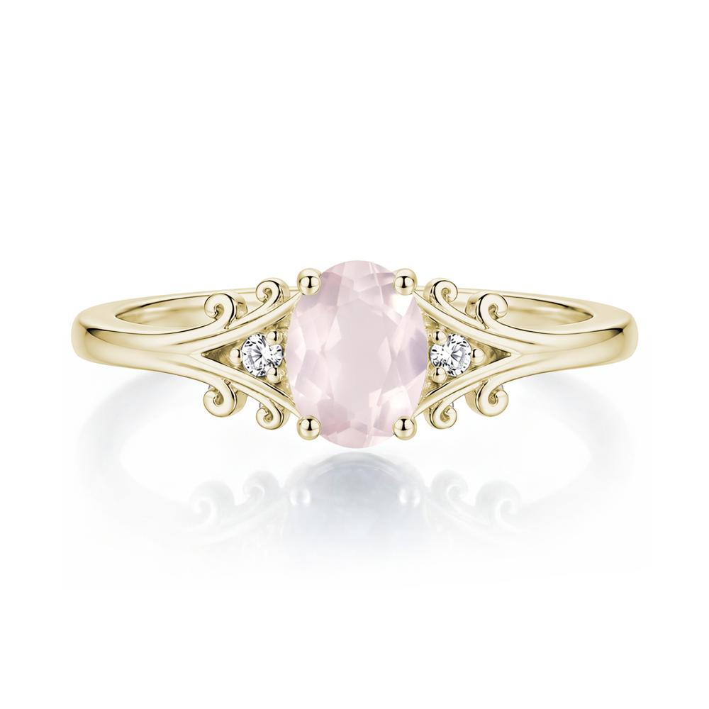 Oval Shaped London Blue Topaz Vine Scroll Ring - LUO Jewelry #gemstone_Rose Quartz