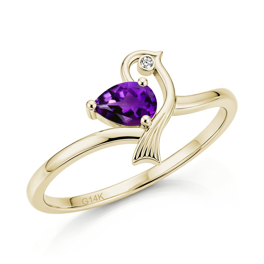 Pear Cut Alexandrite Bird Inspired Ring - LUO Jewelry #gemstone_Amethyst