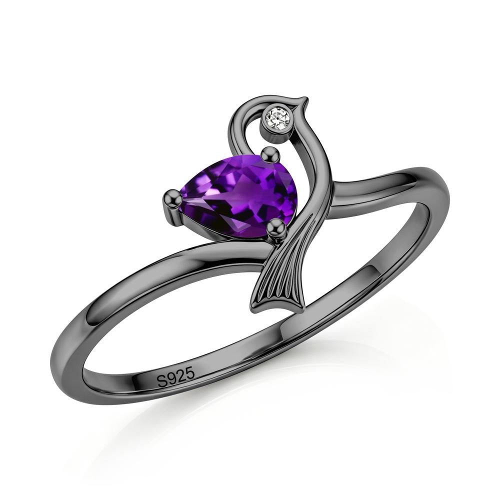 Pear Cut Alexandrite Bird Inspired Ring - LUO Jewelry #gemstone_Amethyst