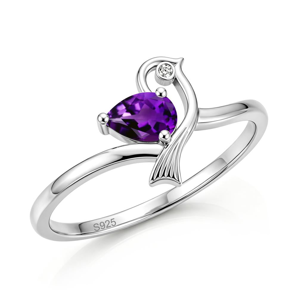 Pear Cut Alexandrite Bird Inspired Ring - LUO Jewelry #gemstone_Amethyst