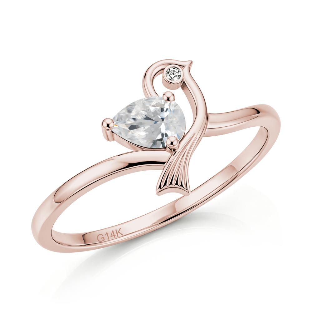 Pear Cut Alexandrite Bird Inspired Ring - LUO Jewelry #gemstone_Cubic Zirconia
