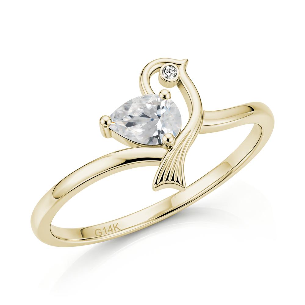 Pear Cut Alexandrite Bird Inspired Ring - LUO Jewelry #gemstone_Cubic Zirconia