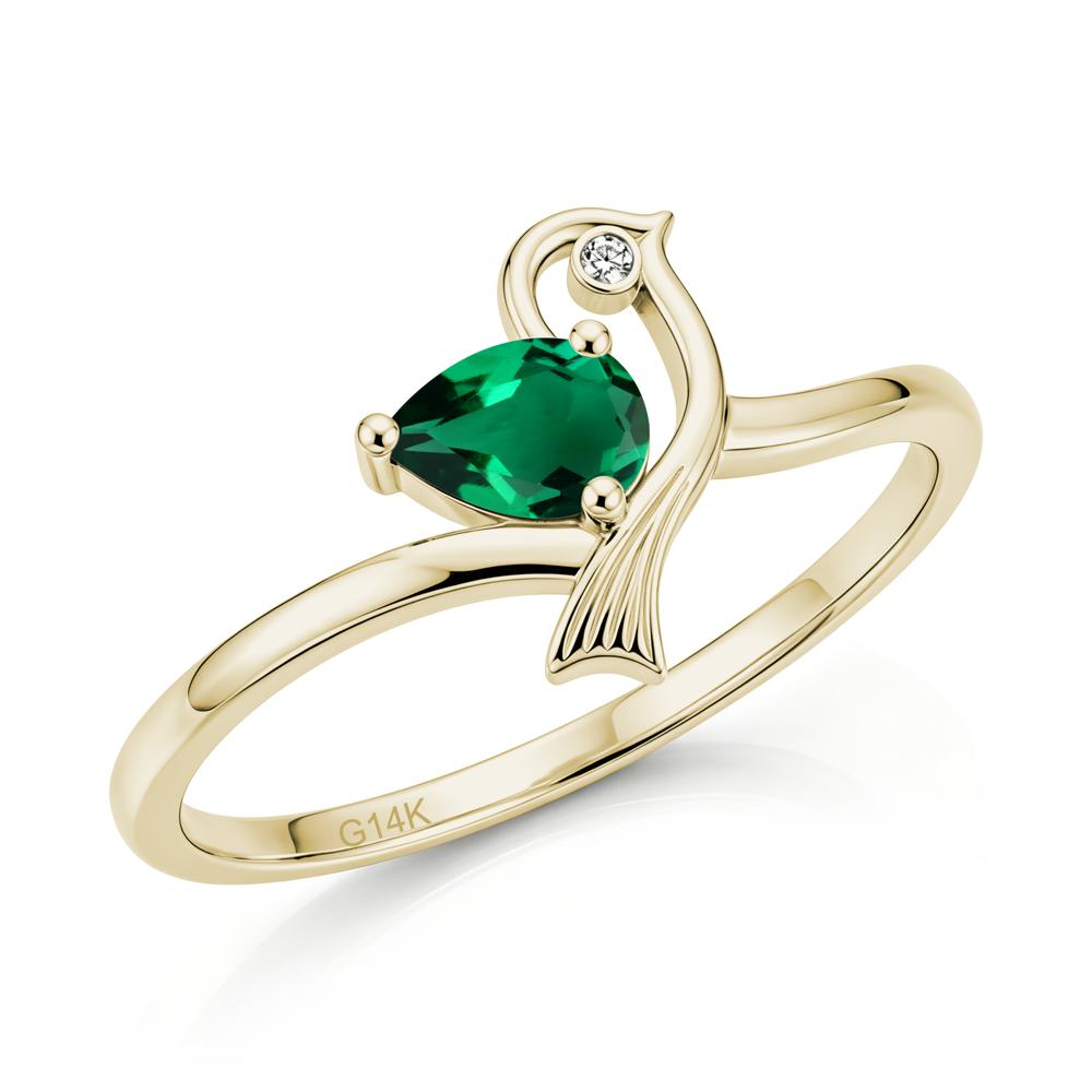 Pear Cut Alexandrite Bird Inspired Ring - LUO Jewelry #gemstone_Emerald
