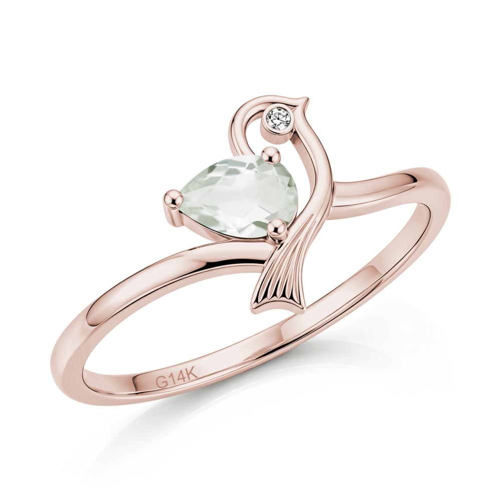 Pear Cut Alexandrite Bird Inspired Ring - LUO Jewelry #gemstone_Green Amethyst