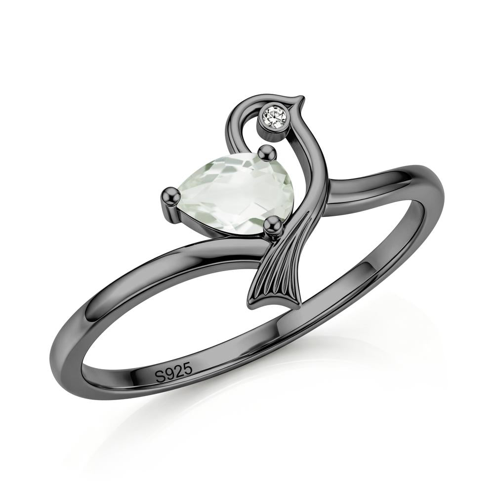 Pear Cut Alexandrite Bird Inspired Ring - LUO Jewelry #gemstone_Green Amethyst
