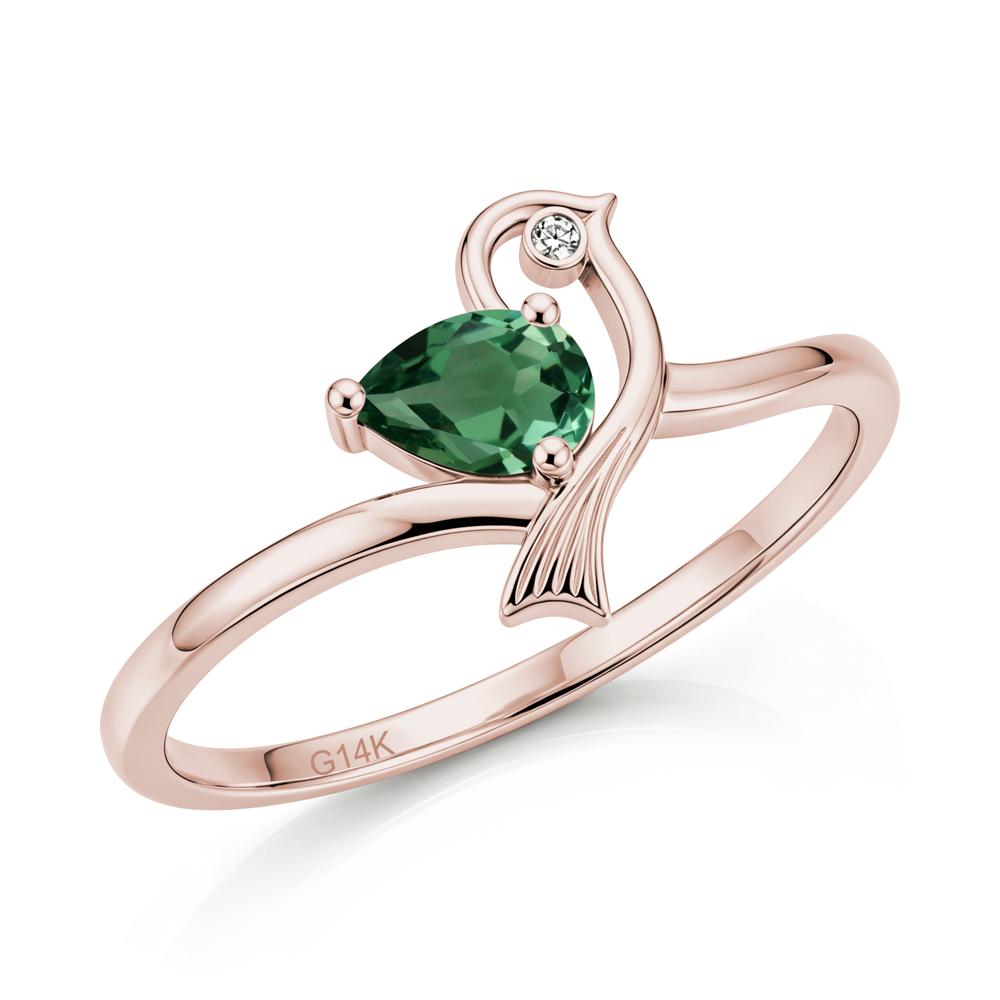 Pear Cut Alexandrite Bird Inspired Ring - LUO Jewelry #gemstone_Green Sapphire