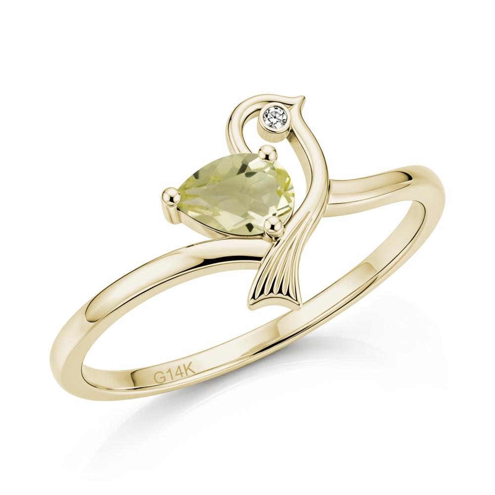 Pear Cut Alexandrite Bird Inspired Ring - LUO Jewelry #gemstone_Lemon Quartz