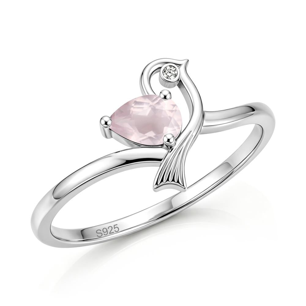 Pear Cut Alexandrite Bird Inspired Ring - LUO Jewelry #gemstone_Rose Quartz