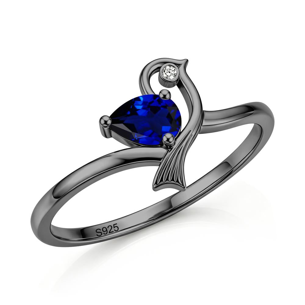 Pear Cut Alexandrite Bird Inspired Ring - LUO Jewelry #gemstone_Sapphire