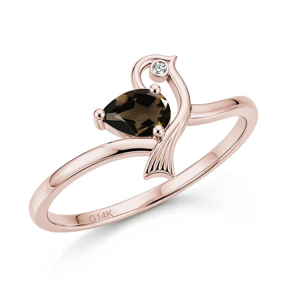 Pear Cut Alexandrite Bird Inspired Ring - LUO Jewelry #gemstone_Smoky Quartz
