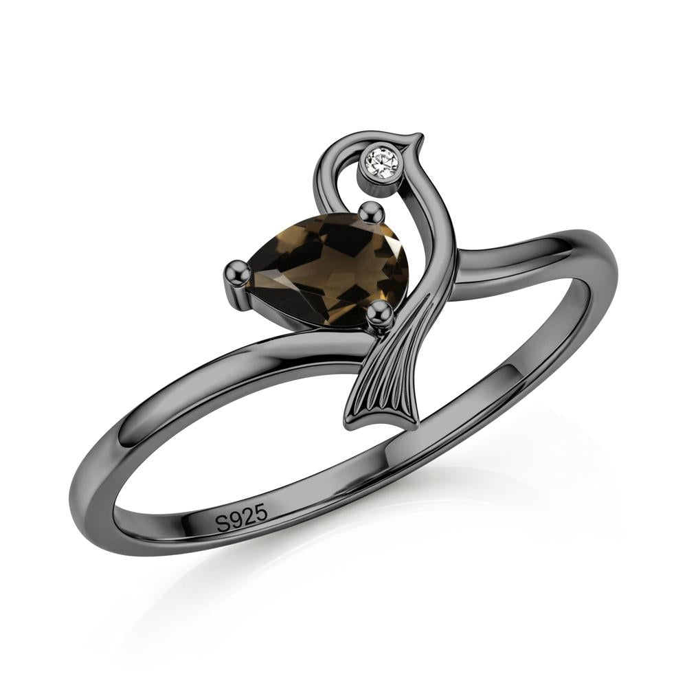 Pear Cut Alexandrite Bird Inspired Ring - LUO Jewelry #gemstone_Smoky Quartz