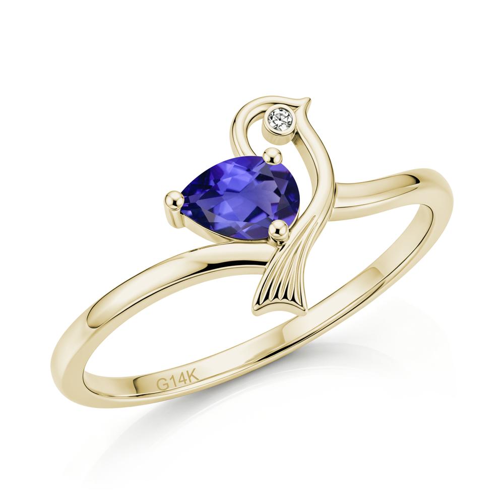 Pear Cut Alexandrite Bird Inspired Ring - LUO Jewelry #gemstone_Tanzanite