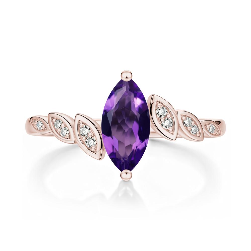 Marquise Cut London Blue Topaz Art Deco Leaf Bypass Ring - LUO Jewelry #gemstone_Amethyst