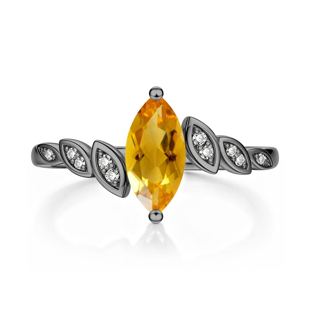 Marquise Cut London Blue Topaz Art Deco Leaf Bypass Ring - LUO Jewelry #gemstone_Citrine
