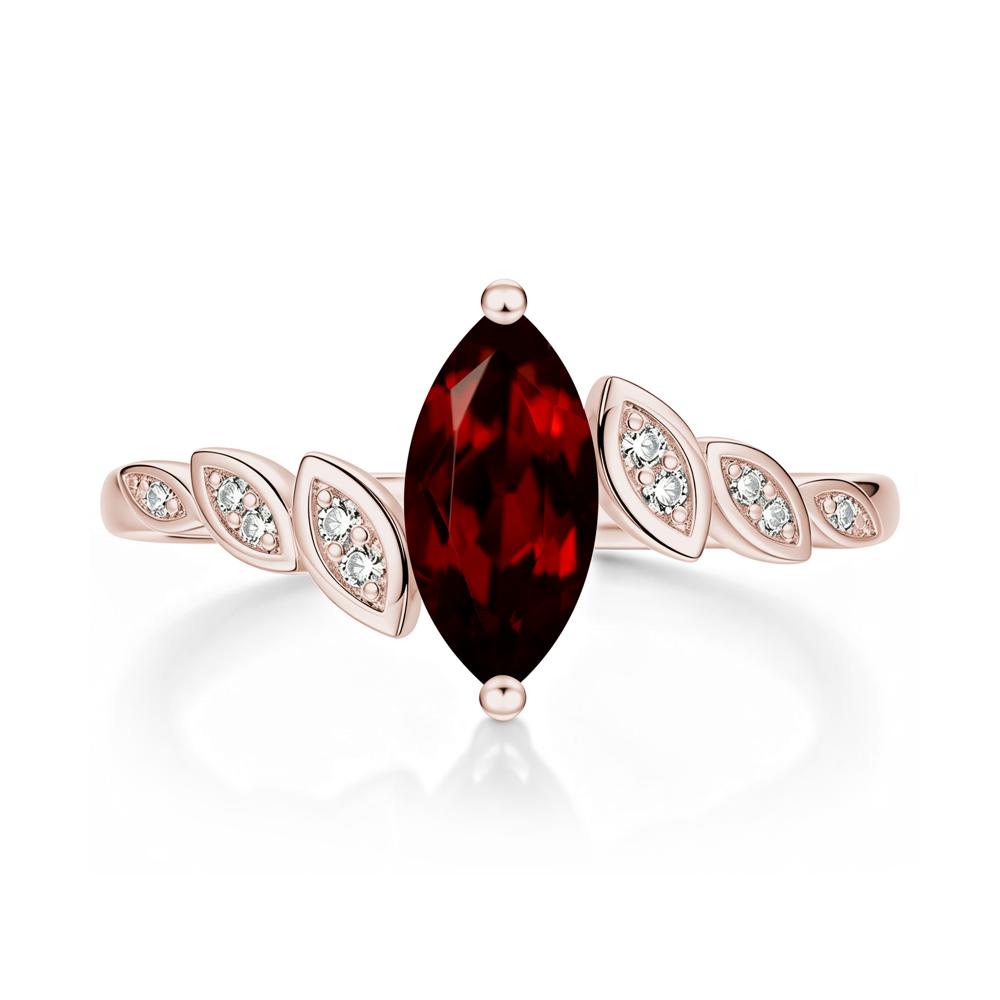Marquise Cut London Blue Topaz Art Deco Leaf Bypass Ring - LUO Jewelry #gemstone_Garnet