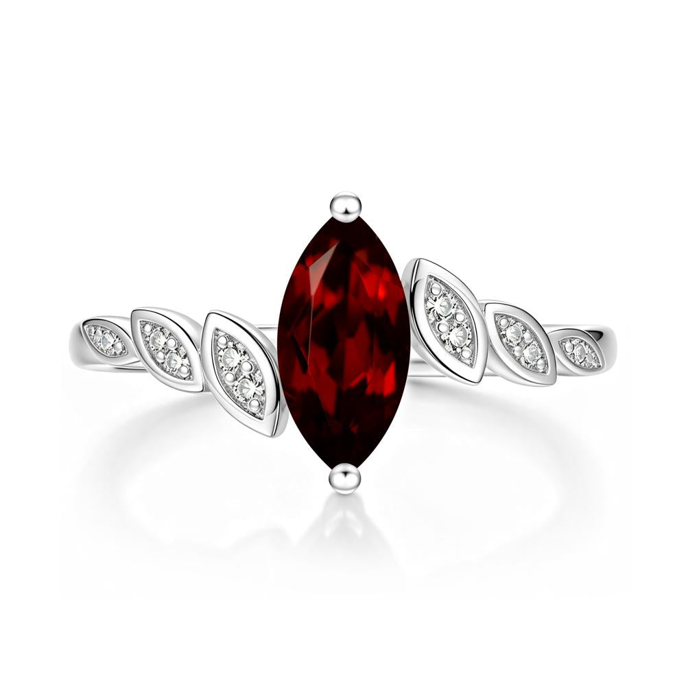 Marquise Cut London Blue Topaz Art Deco Leaf Bypass Ring - LUO Jewelry #gemstone_Garnet