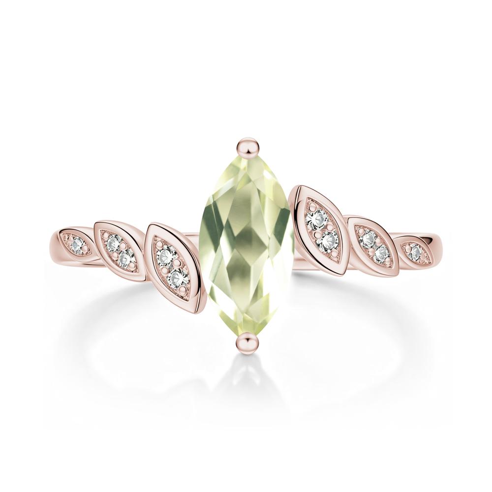 Marquise Cut London Blue Topaz Art Deco Leaf Bypass Ring - LUO Jewelry #gemstone_Lemon Quartz