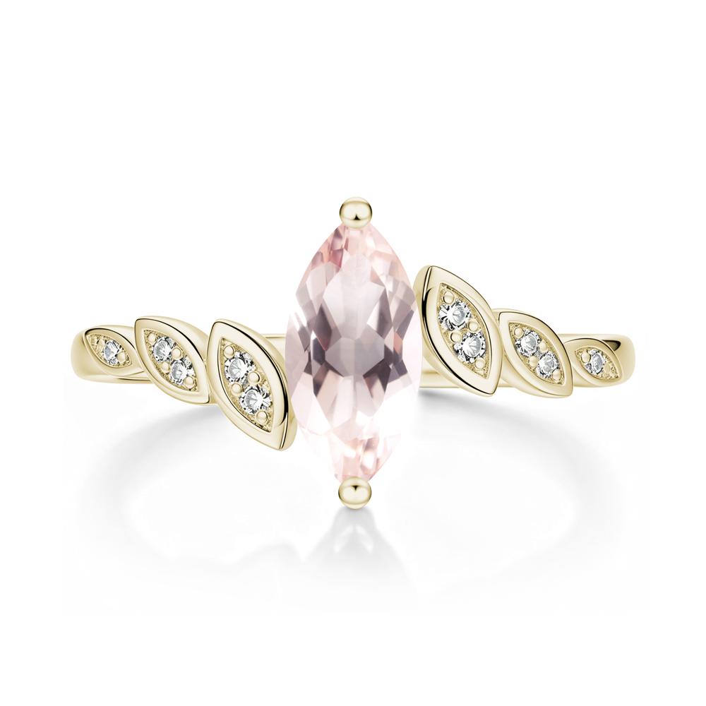 Marquise Cut London Blue Topaz Art Deco Leaf Bypass Ring - LUO Jewelry #gemstone_Morganite
