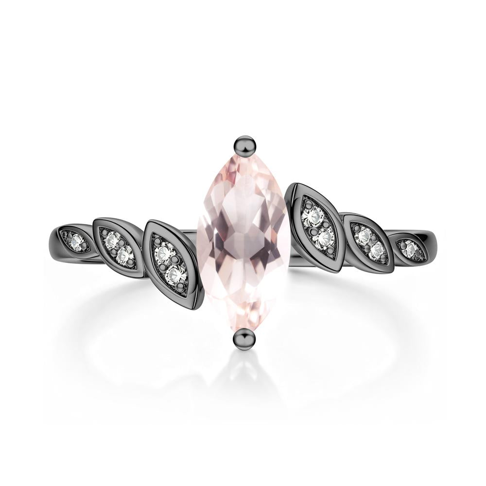 Marquise Cut London Blue Topaz Art Deco Leaf Bypass Ring - LUO Jewelry #gemstone_Morganite