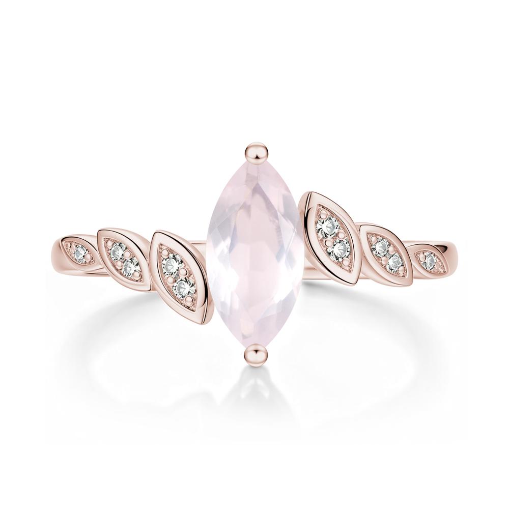 Marquise Cut London Blue Topaz Art Deco Leaf Bypass Ring - LUO Jewelry #gemstone_Rose Quartz