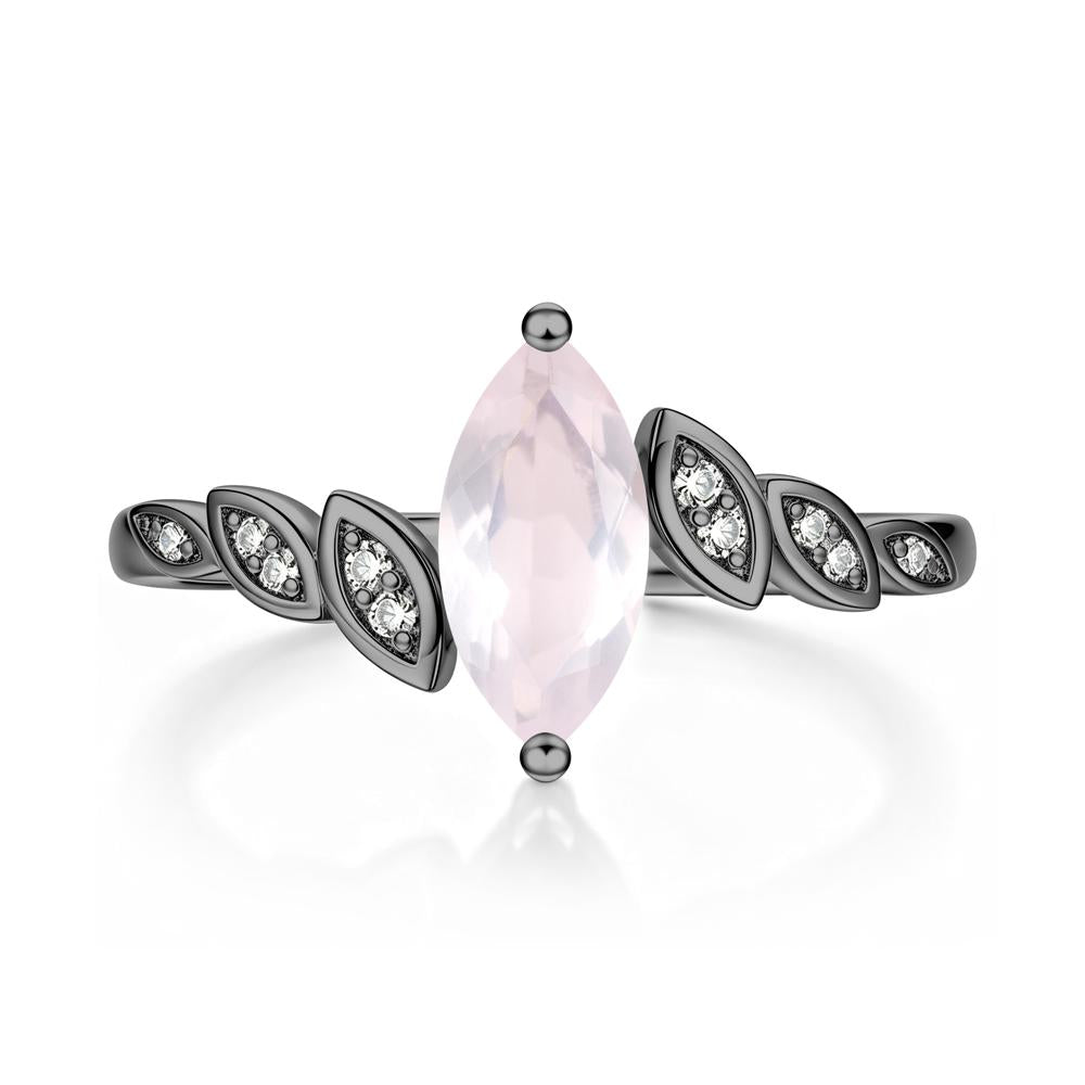 Marquise Cut London Blue Topaz Art Deco Leaf Bypass Ring - LUO Jewelry #gemstone_Rose Quartz